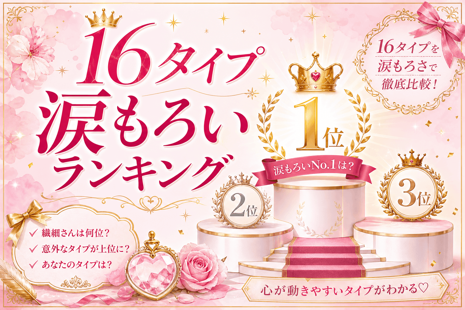 16Personalities涙もろいランキング|16タイプ別を解説