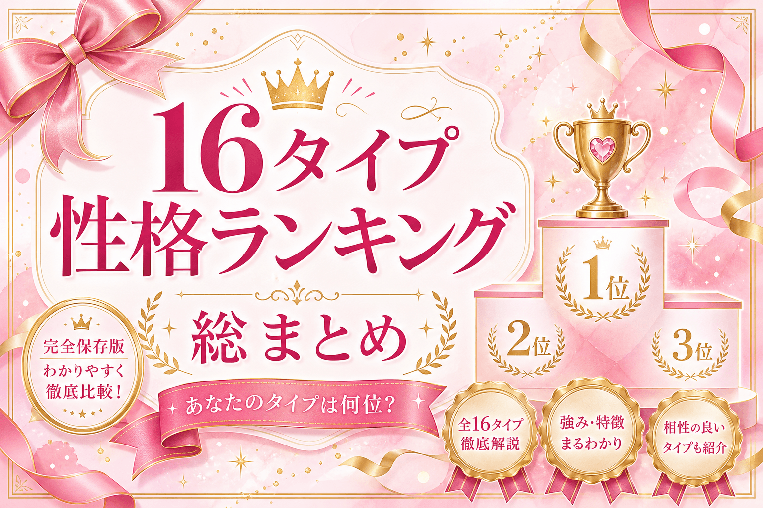 16Personalitiesランキング全まとめ｜性格・恋愛・仕事・生きづらさなど40以上のランキング一覧