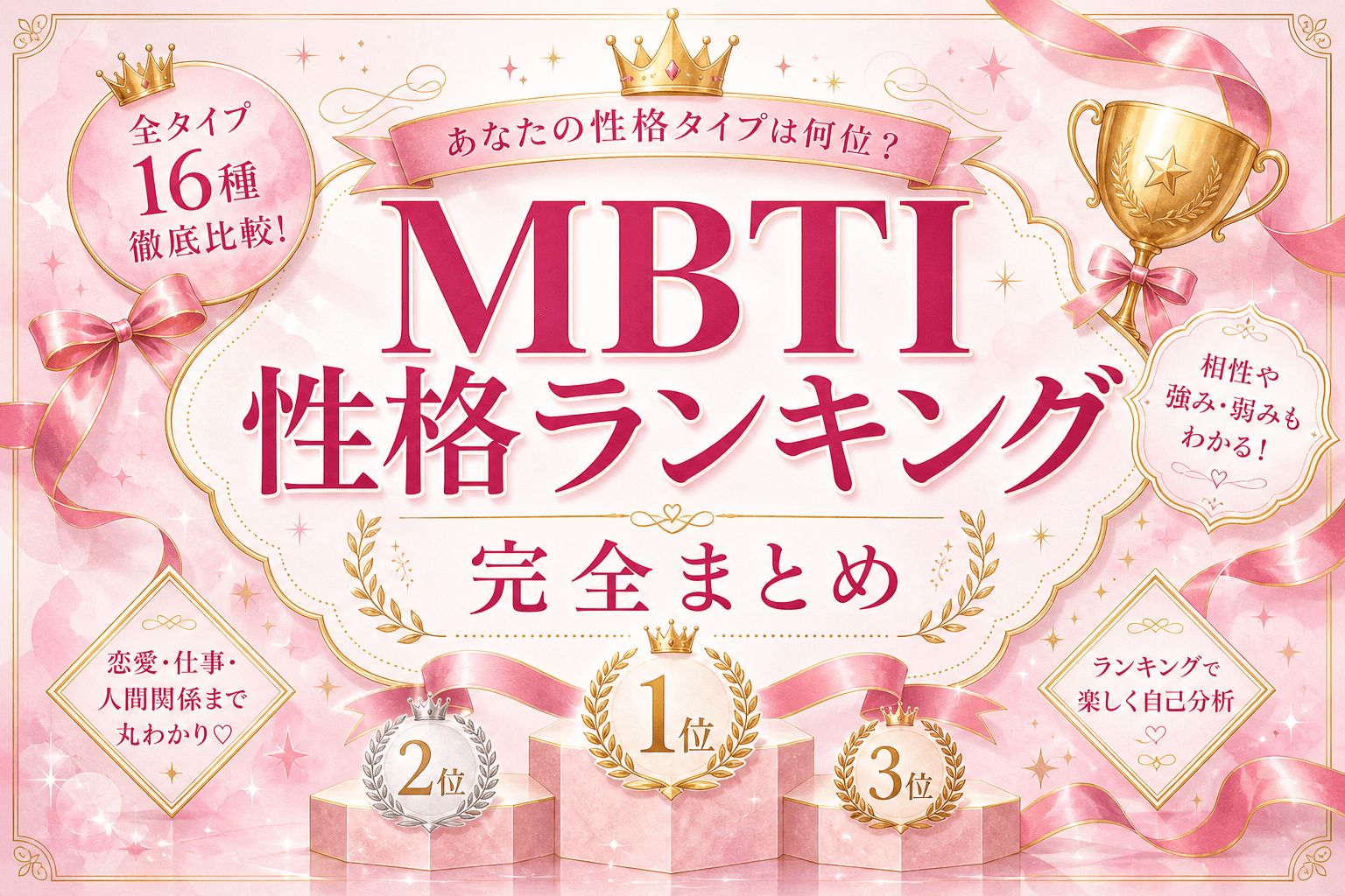 MBTIランキング全まとめ｜性格・恋愛・仕事・生きづらさなど40以上のランキング一覧